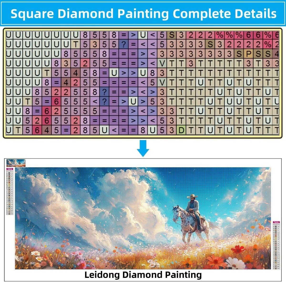 5D Diament Malarstwo Pełny zestaw, DIY Diamentowe Malarstwo Rzemiosło Kryształowe Malarstwo Dla Dorosłych 50 x 125 cm, Krajobraz, Kowboj Zestaw Diamentowe Malarstwo Dziecko, Diamentowy obraz