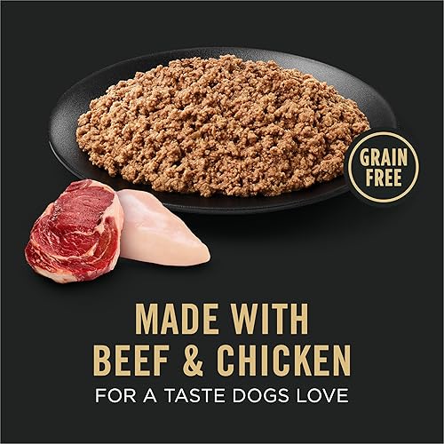 Miniatura 3 de Purina Pro Plan - Alimento húmedo sin cereales para perros, entrante clásico de carne de res y pollo, (12) latas de 13 onzas