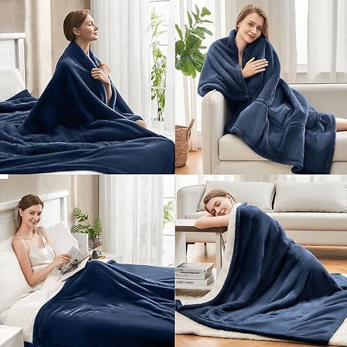 Miniatura 6 de BENFOX Manta eléctrica ultra afelpada tamaño Queen de 84 x 90 pulgadas, manta térmica suave con 6 niveles de calefacción, doble control y