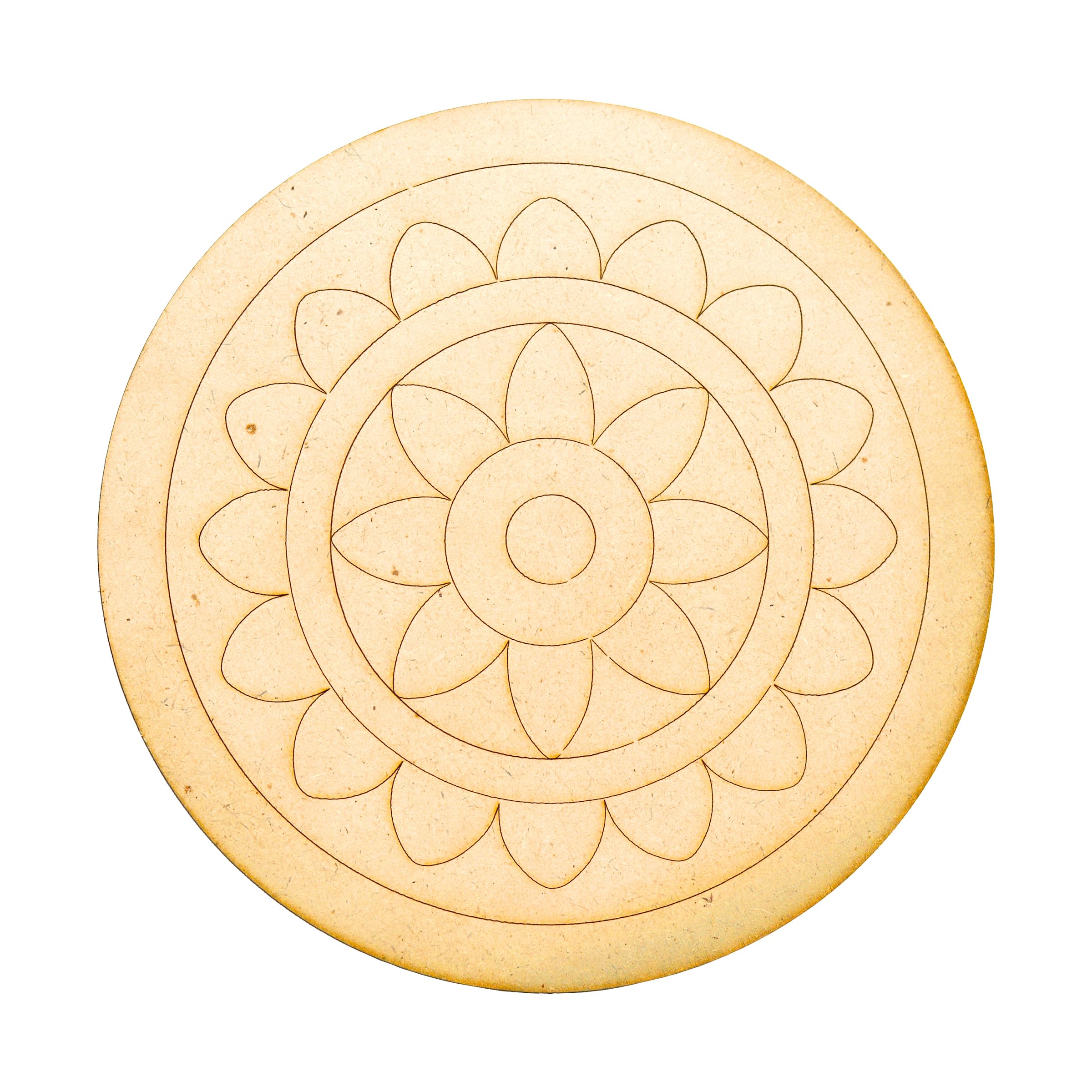 AJANTA ROYAL Wooden Pre Marked Circle MDF 3.5 mm Thick Round Cutouts for Art & Craft, Resin Art, Lipan Art, Madhubani Art, Mandala Art, Pyrography, DIY Painting (12x12) Qty:1-image-16