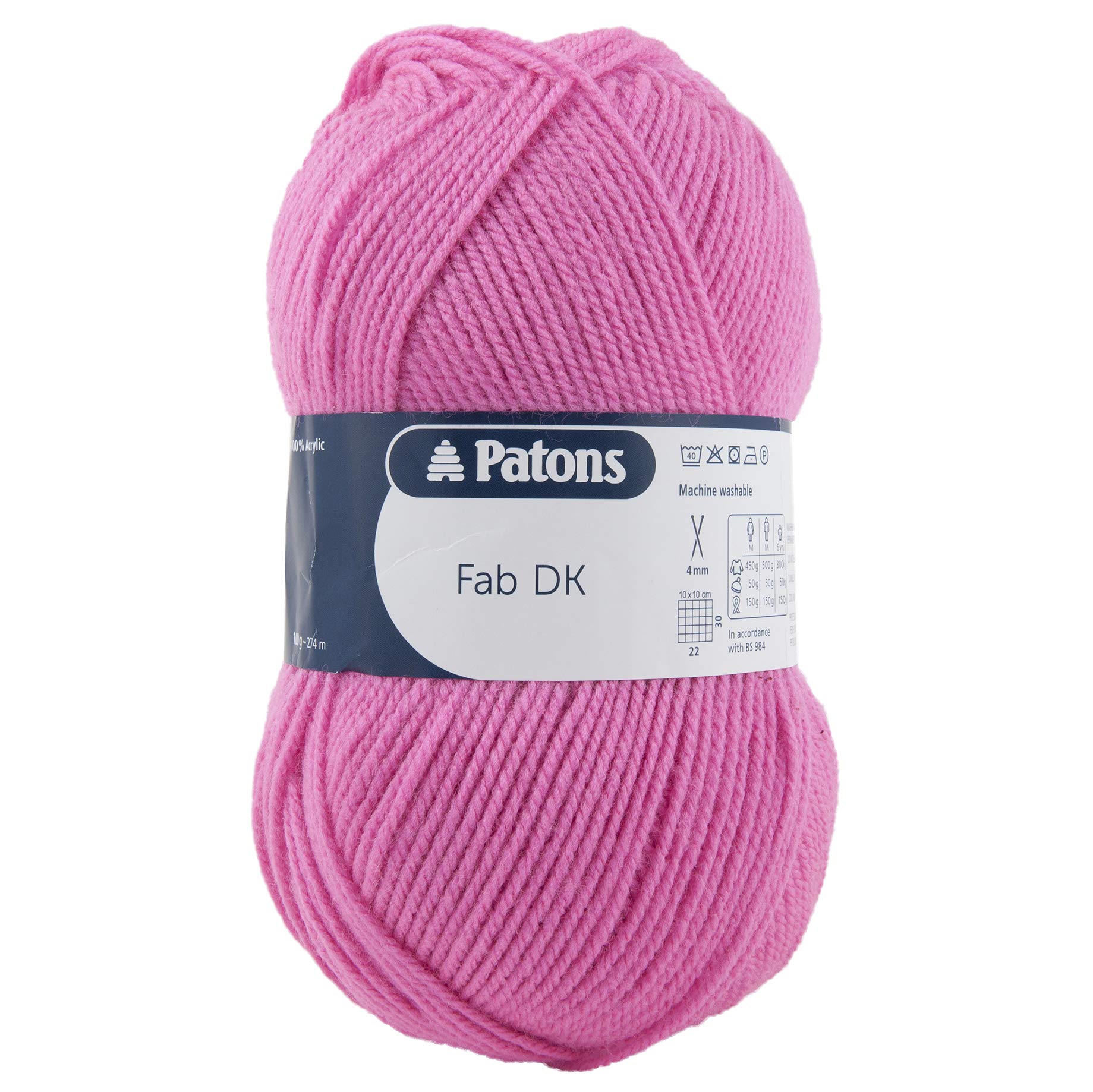 Patons Fab DK Kitting/Crochet Yarn Double Knitting Wool 100g Balls and 100% Acrylic Machine Washable & Tumble Dry Yarn - 44 Colours in The Range - Colour 2316 - Candy - 1 x 100g Ball โ image 1