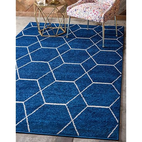 Unique Loom Trellis Frieze Collection Kids' Area Rug for Classroom