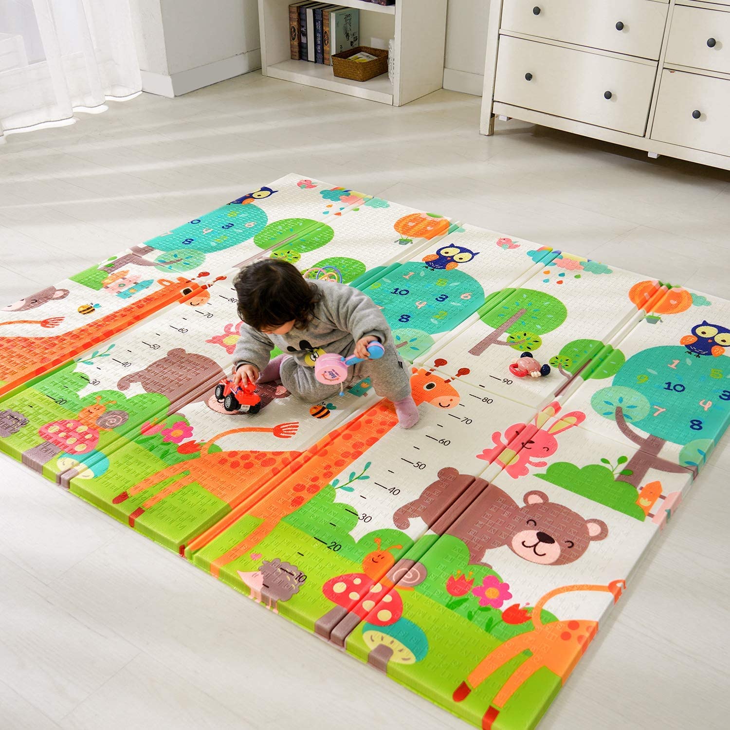 EASY SHOPE Baby Folding Mat Play Foam Crawl Waterproof Portable Kids Baby Toddler,Pack of 1,Multicolor - Review, Price and Buying Guide