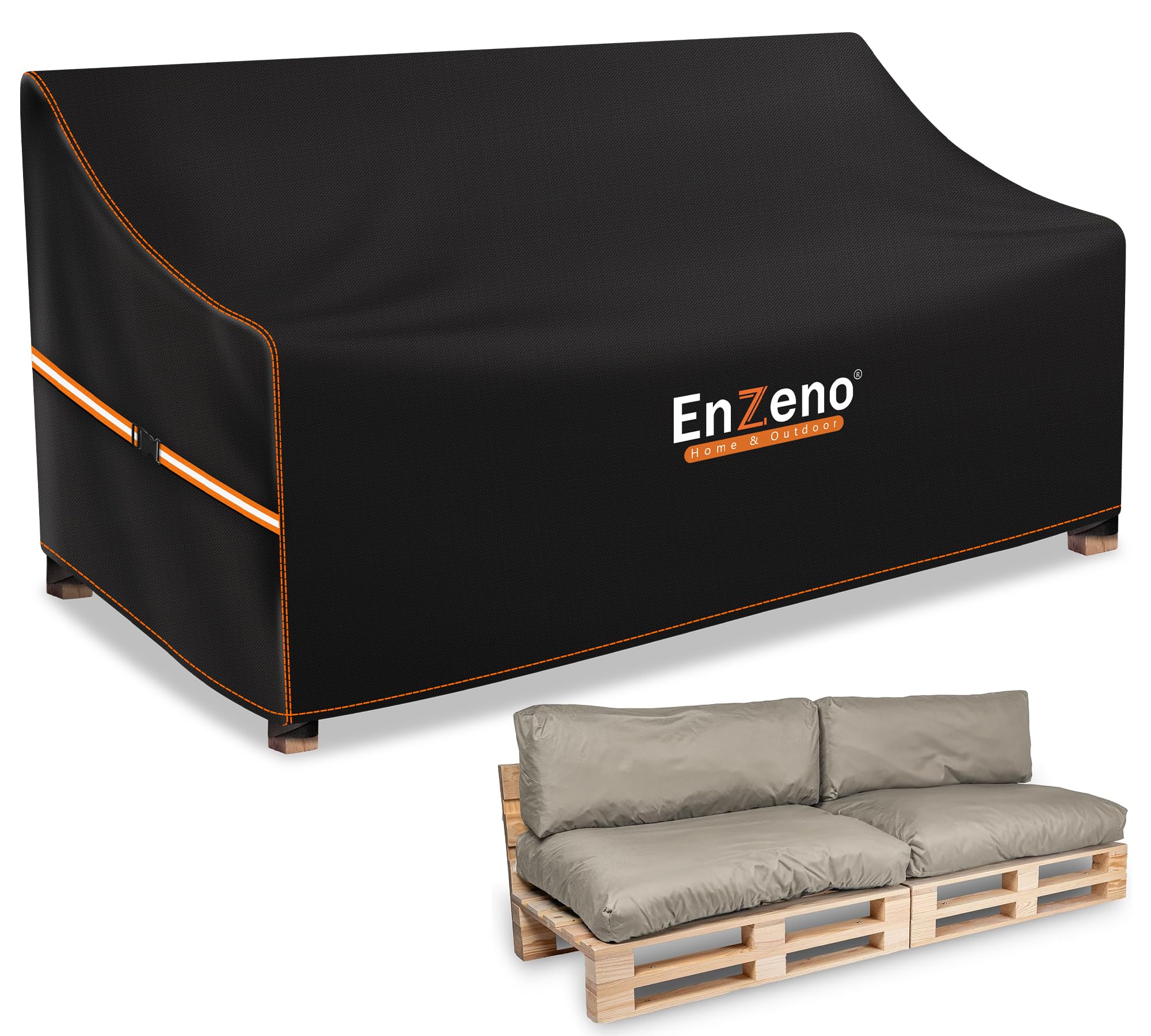 Enzeno Pallet Sofa Covers Waterproof,Outdoor Garden Sofa Cover 3-4 Seater Garden Couch Cover Rattan Corner 420D Oxford Pallet Furniture Covers(220x85x61/71cm) — image 1