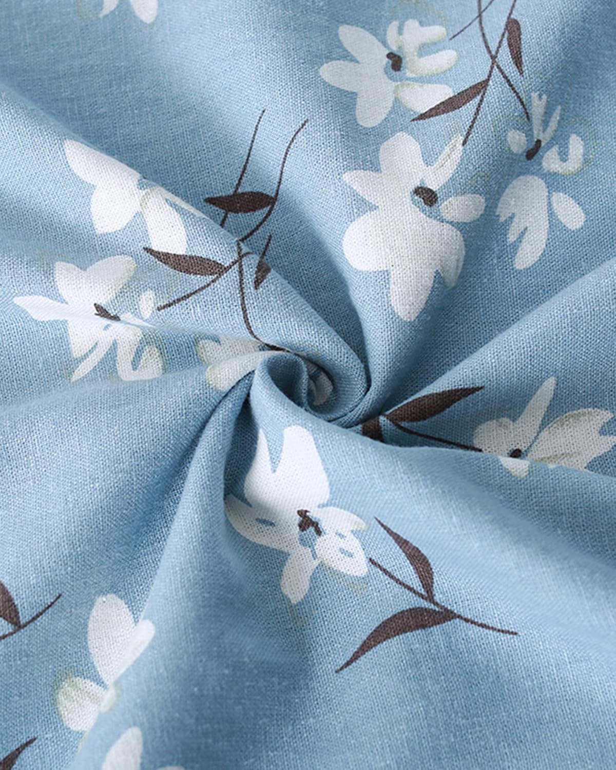 Women's Cotton Linen Cheongsam Dress with White Magnolia Flowers Vintage Chinese Qipao for Wedding,Party,Evening Wear - Image 7