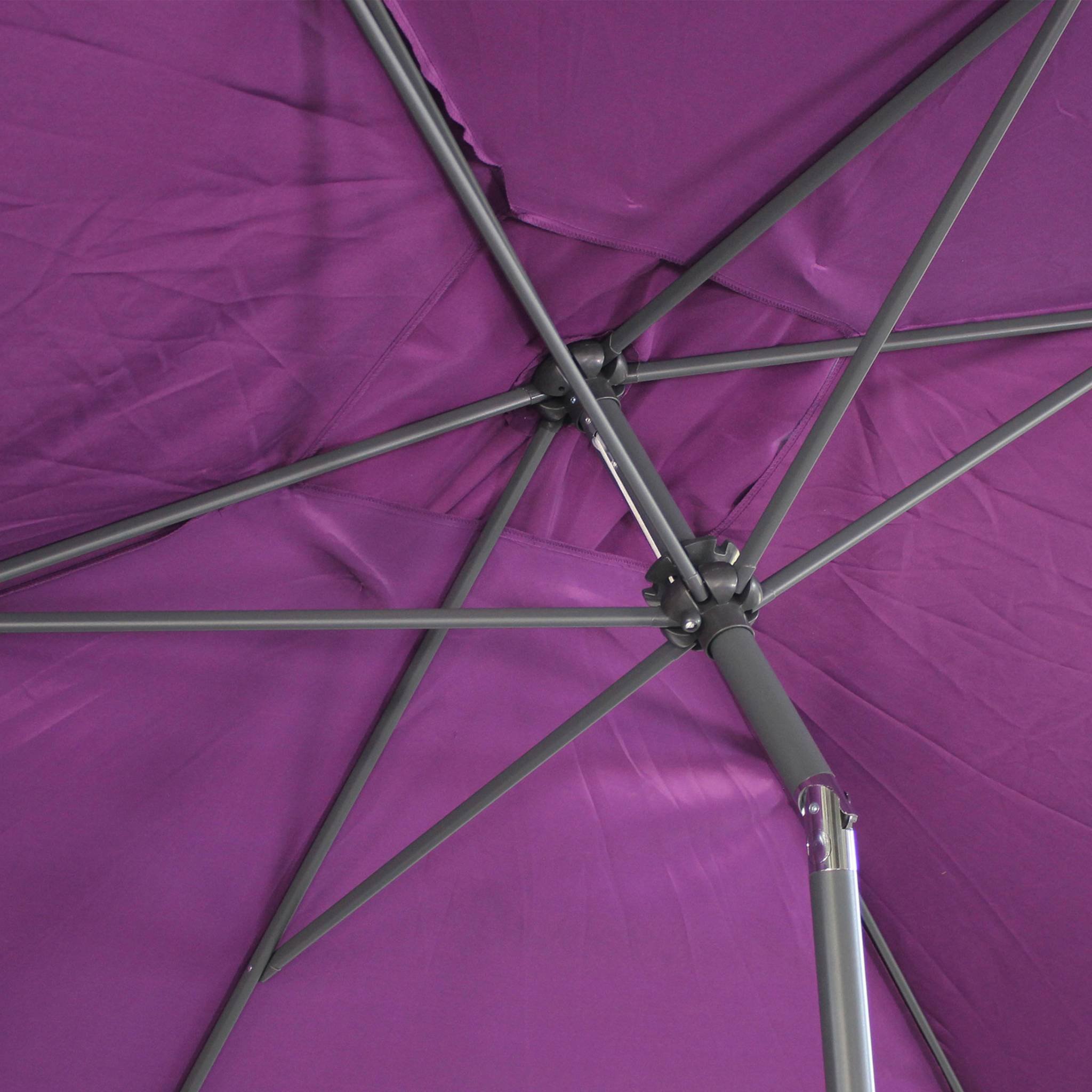 Alice's Garden - Parasol droit rectangulaire 2x3m - Touquet Prune - mât central en aluminium orientable et manivelle d'ouverture