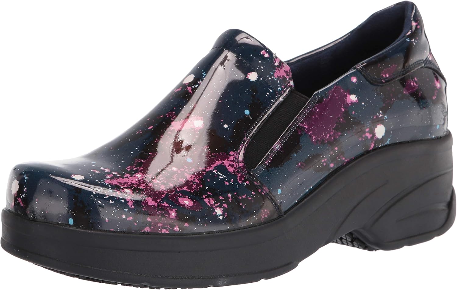 Easy Street Women's Appreciate Clog, Purple Celestrial Patent Leather