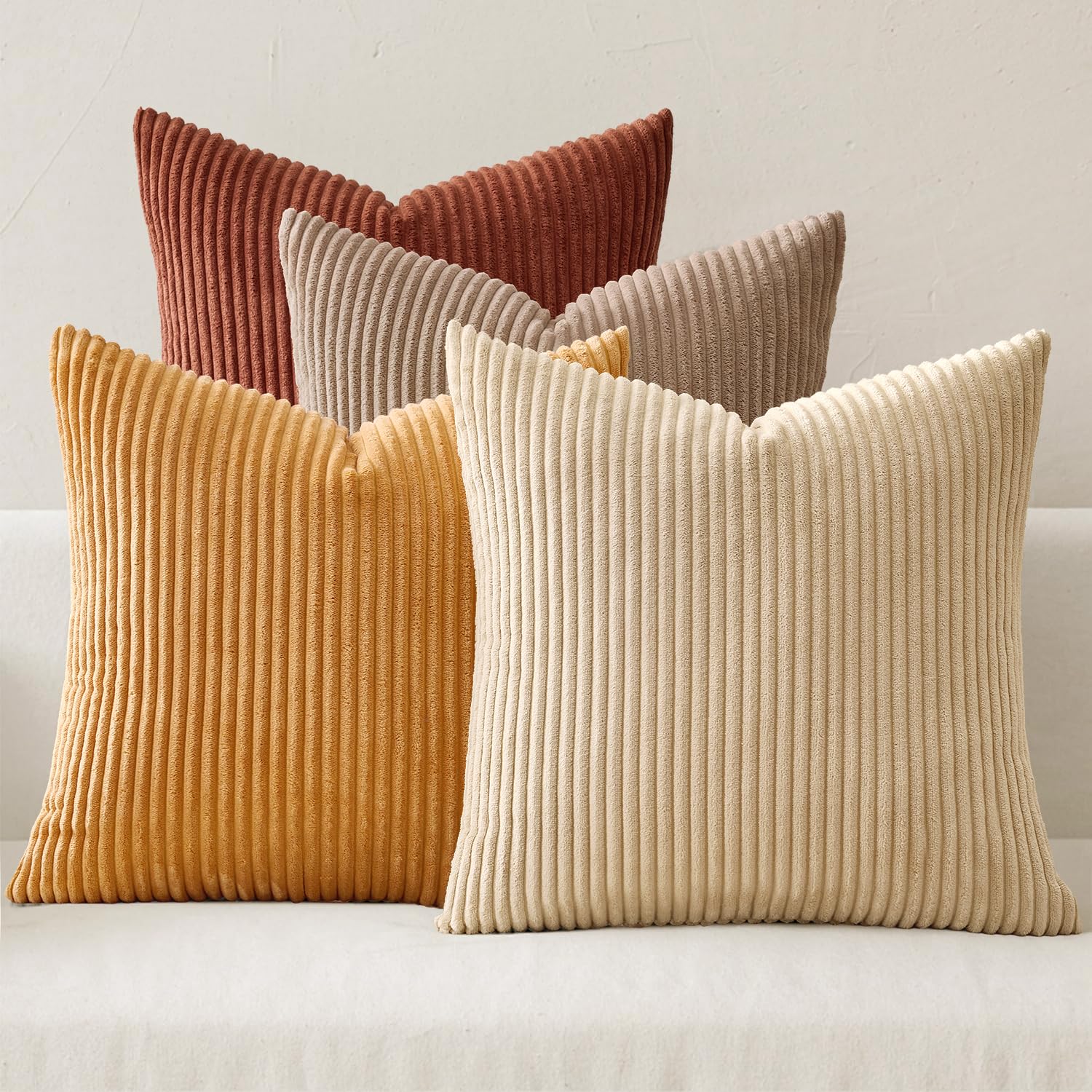 MIULEE Corduroy Terra Cotta 4pk