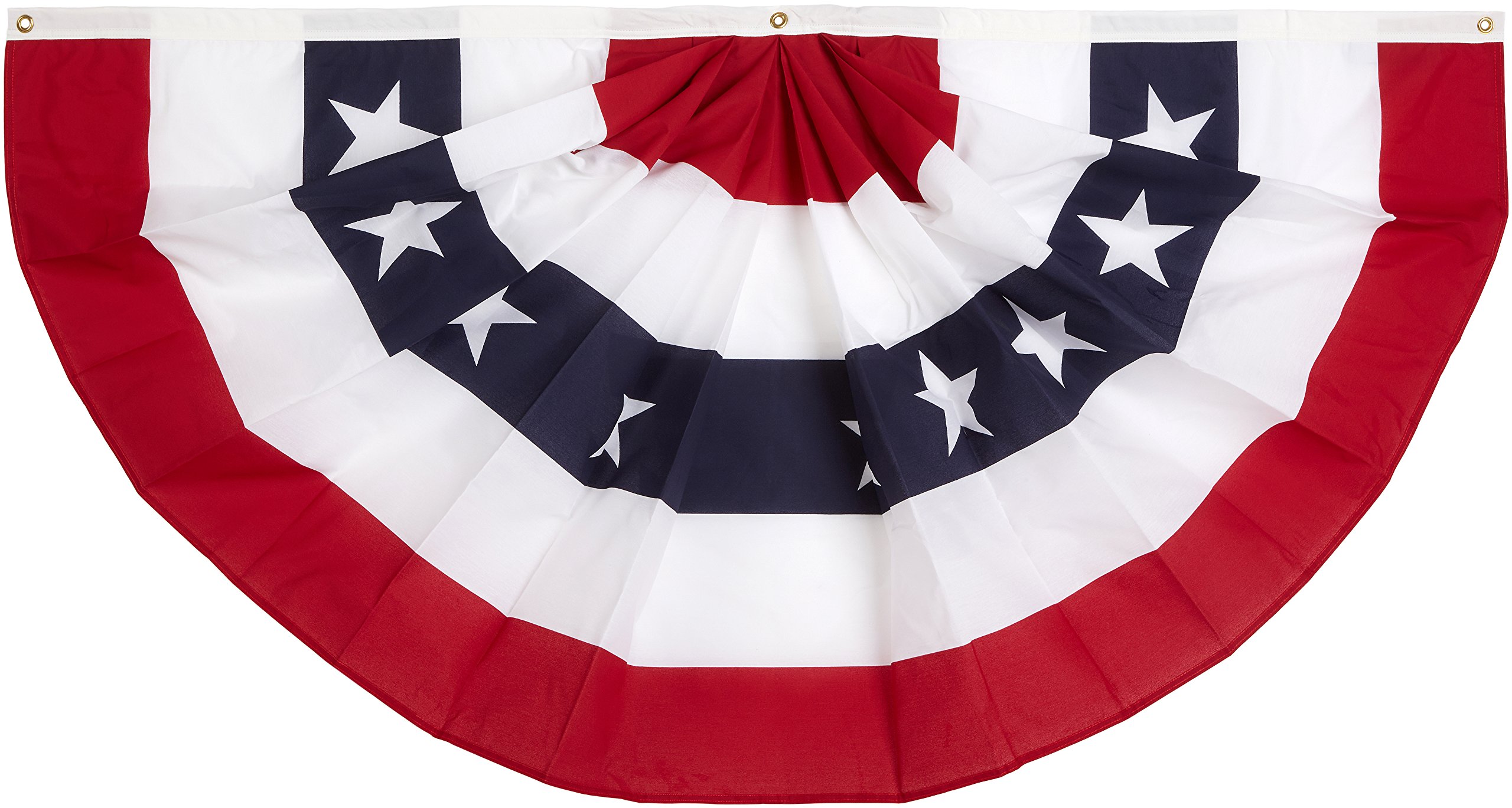 Annin FlagmakersModel 483200 Pleated Fan Bunting Decoration Polyester Cotton Blend, 3 x 6', Red/White/Blue