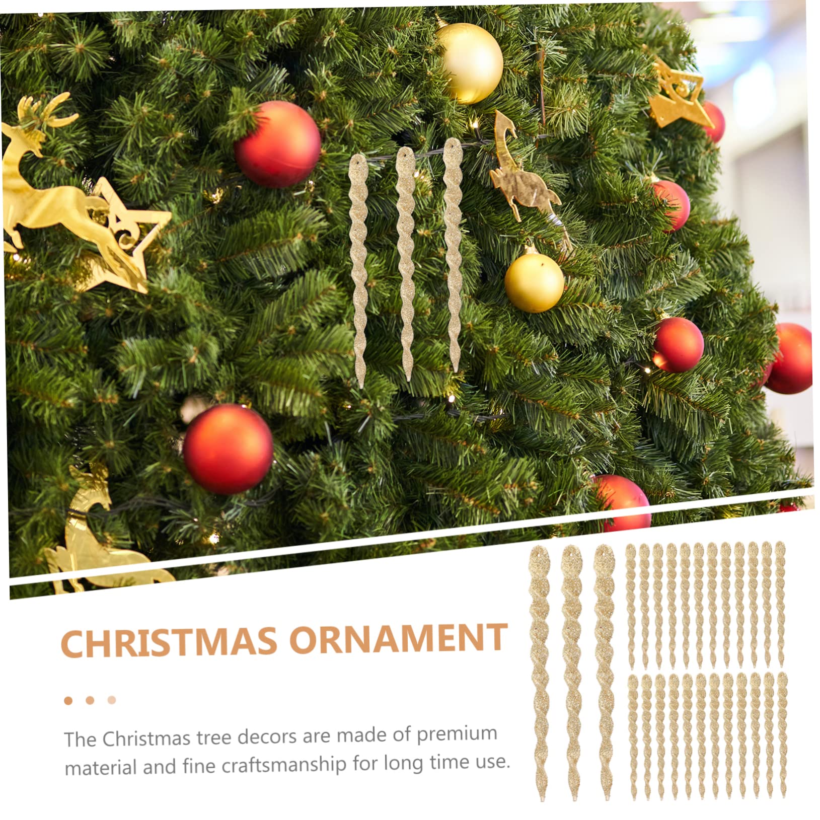 TOPBATHY Weihnachtstrofen 300 STK Zwiebel-Pulver- -Schnee-Nadel Weihnachtsschmuck Zum Aufhängen Weihnachtsschmuck Aus Eiszapfen Weihnachtsbaum-anhänger Eiszapfen Ornament Christbaumschmuck Plastik