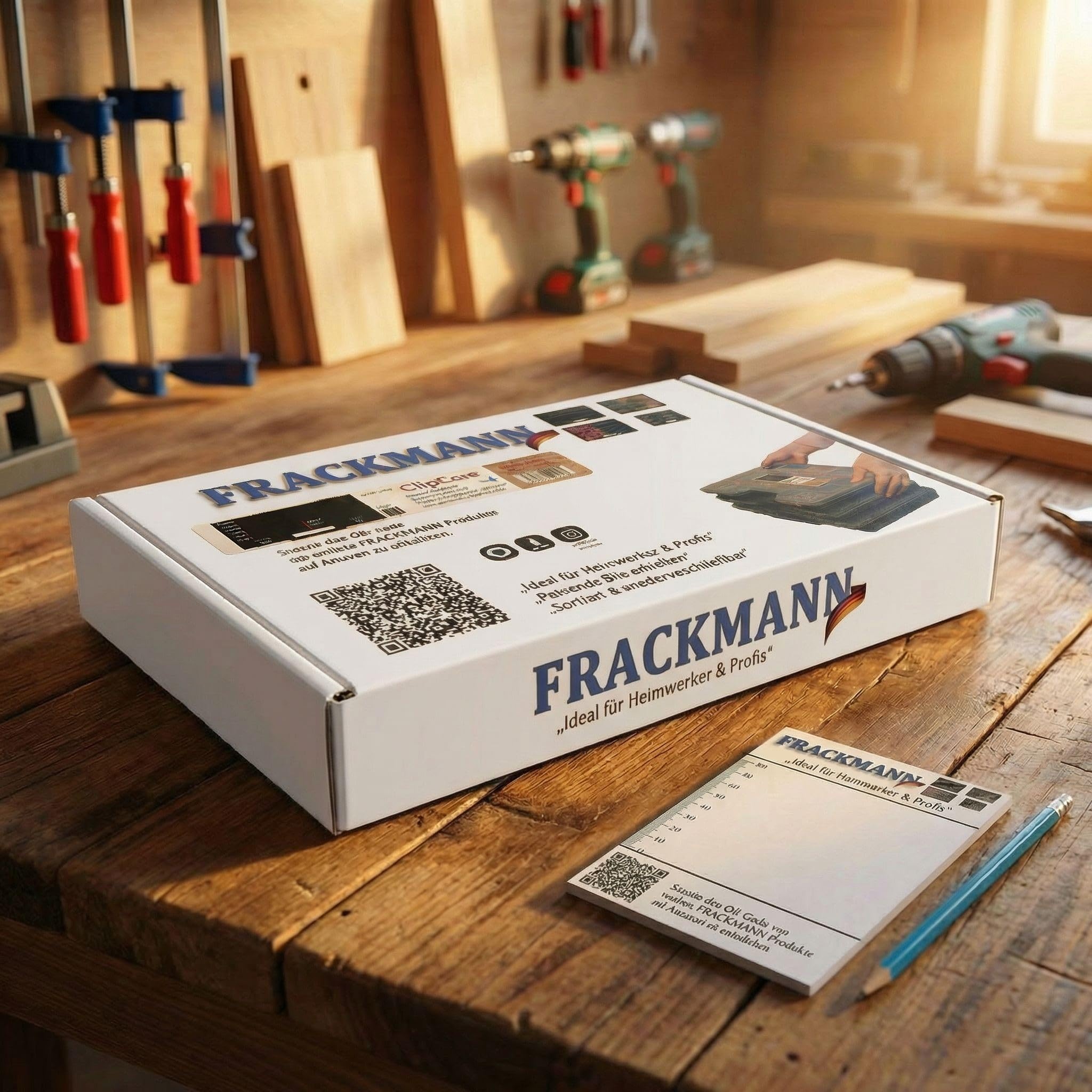 FRACKMANN Schraubenset 1000 Teile – Holzschrauben & Spanplattenschrauben 3x12 bis 4,5x80 – inkl. 4 TX Bits & Sortimentskoffer – Profiqualität Made in Germany