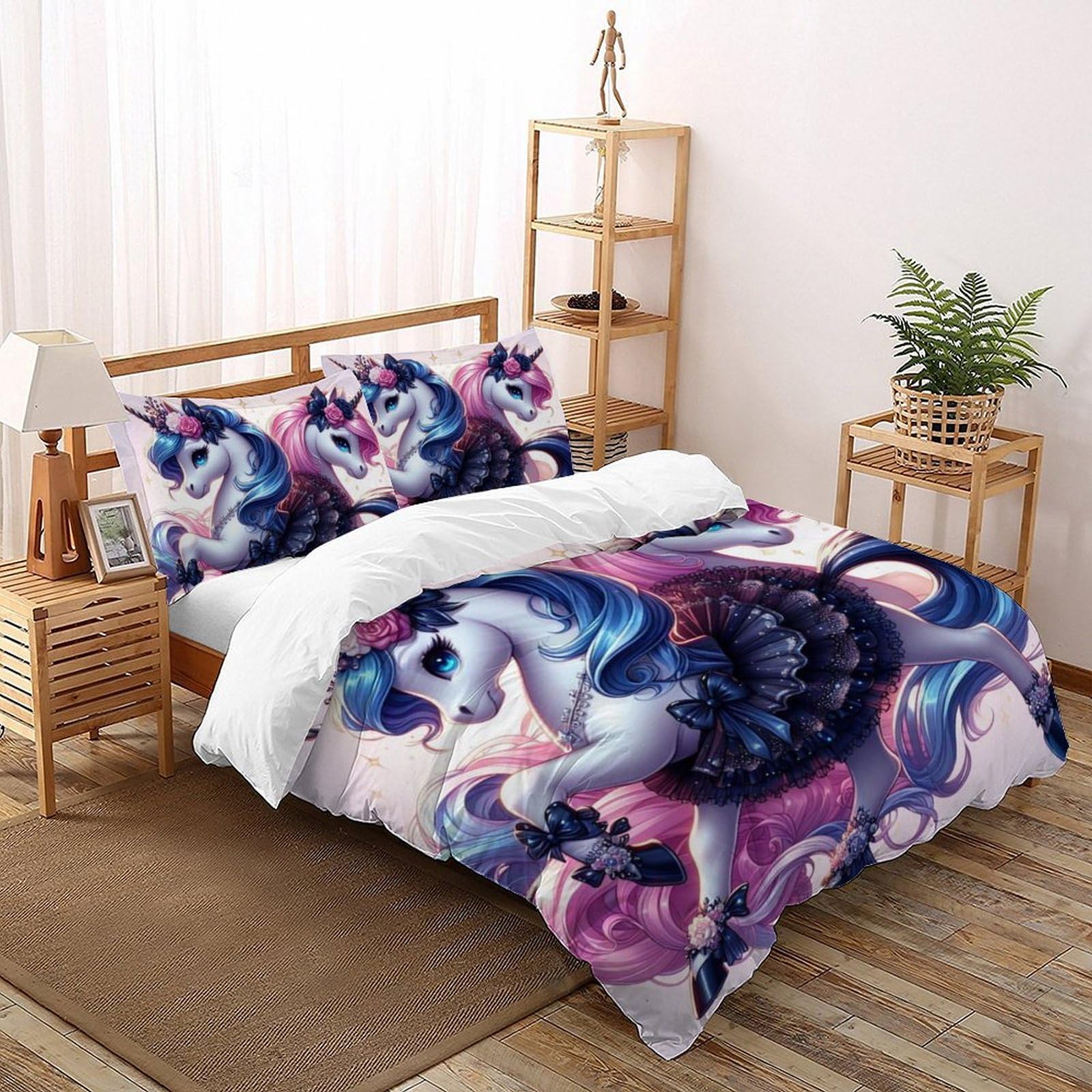 Housse de couette animaux imprimé 3D en microfibre douce et thermorégulatrice
