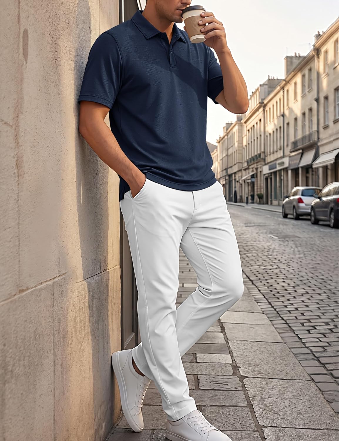 TACVASEN Polo Shirts for Men 2 Buttons Collared Short Sleeve Pique Polo | soft fabric,comfort,breathable,lightweight,casual stylish,golf sports,work shirts,shrink-proof,split hem,2 bottons collared