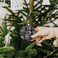 Vista 7 de Retro Cool Camera Collection Christmas Ornament Funny Round Hanging Ornament Pendant Personalized Xmas Round Ceramic Pendant Christmas Ceramic