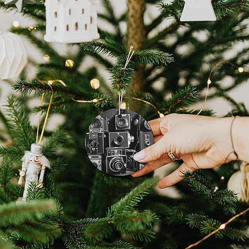 Miniatura 7 de Retro Cool Camera Collection Christmas Ornament Funny Round Hanging Ornament Pendant Personalized Xmas Round Ceramic Pendant Christmas Ceramic