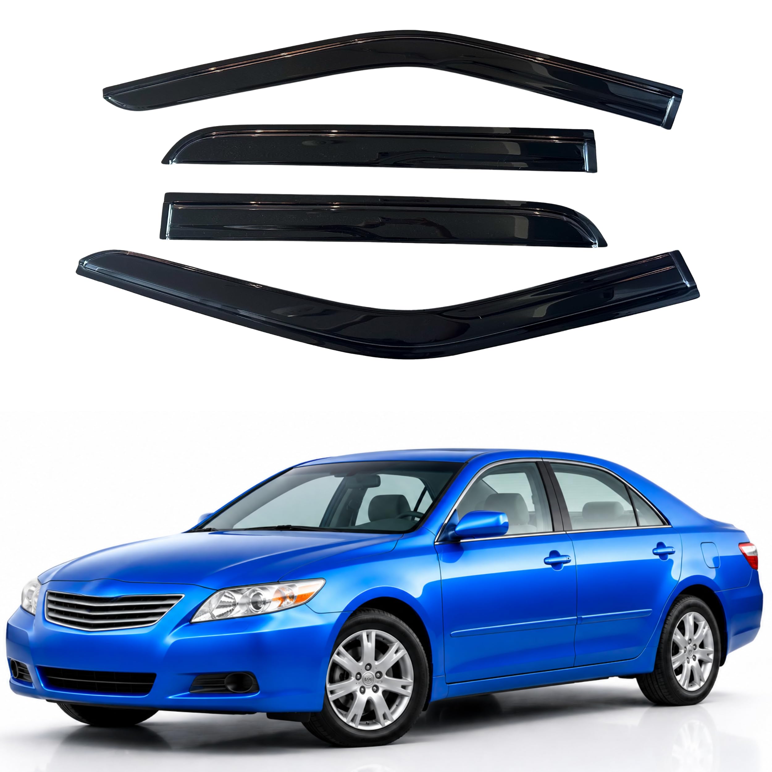 IG Window Visors Fit for 2007-2011 Toyota Camry, Out-Channel Rain Guards Vent Wind Deflectors 4PC, Car Accessories for 07-11 Camry