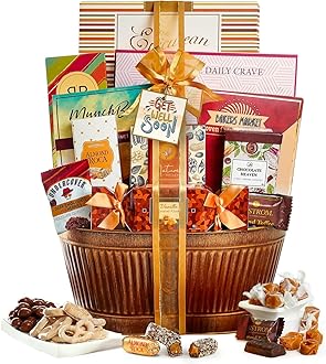 Get Well Basket – Gourmet Care Package with Snacks, Cookies, Chocolates & Treats - Get Well Soon Gift Baskets for Women, Men After Surgery - Feel Better Best Food Gifts to Send