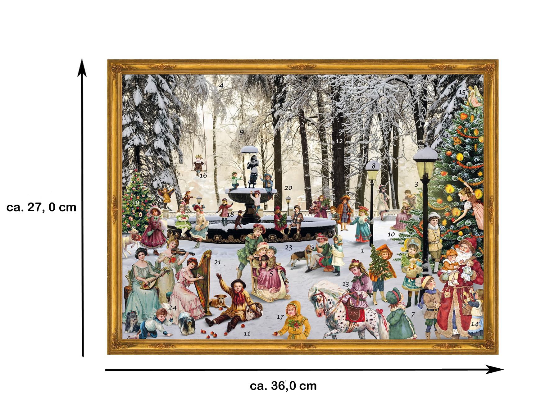 Adventskalender, viktorianisch "Am Brunnen": Papier Adventskalender