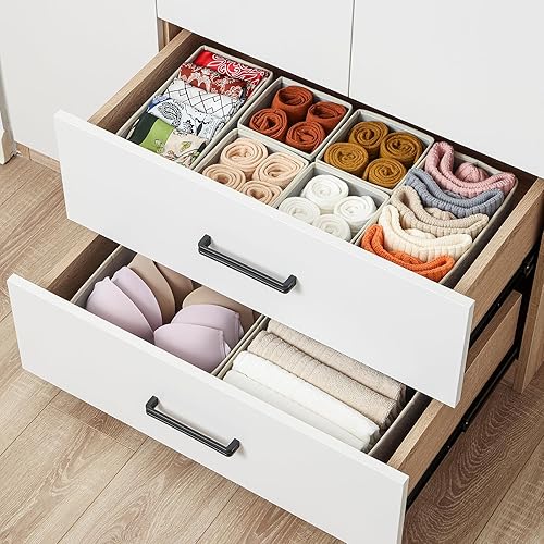 Miniatura 2 de Stero Paquete de 6 organizadores de cajones para ropa, organizador de cajones de tocador, organizadores de armario plegables de tela y cestas de