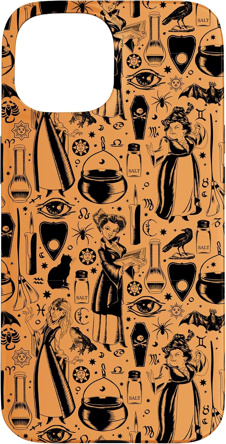 Disney Hocus Pocus Sanderson Sister Print Orange Case for iPhone 16 Pro Max