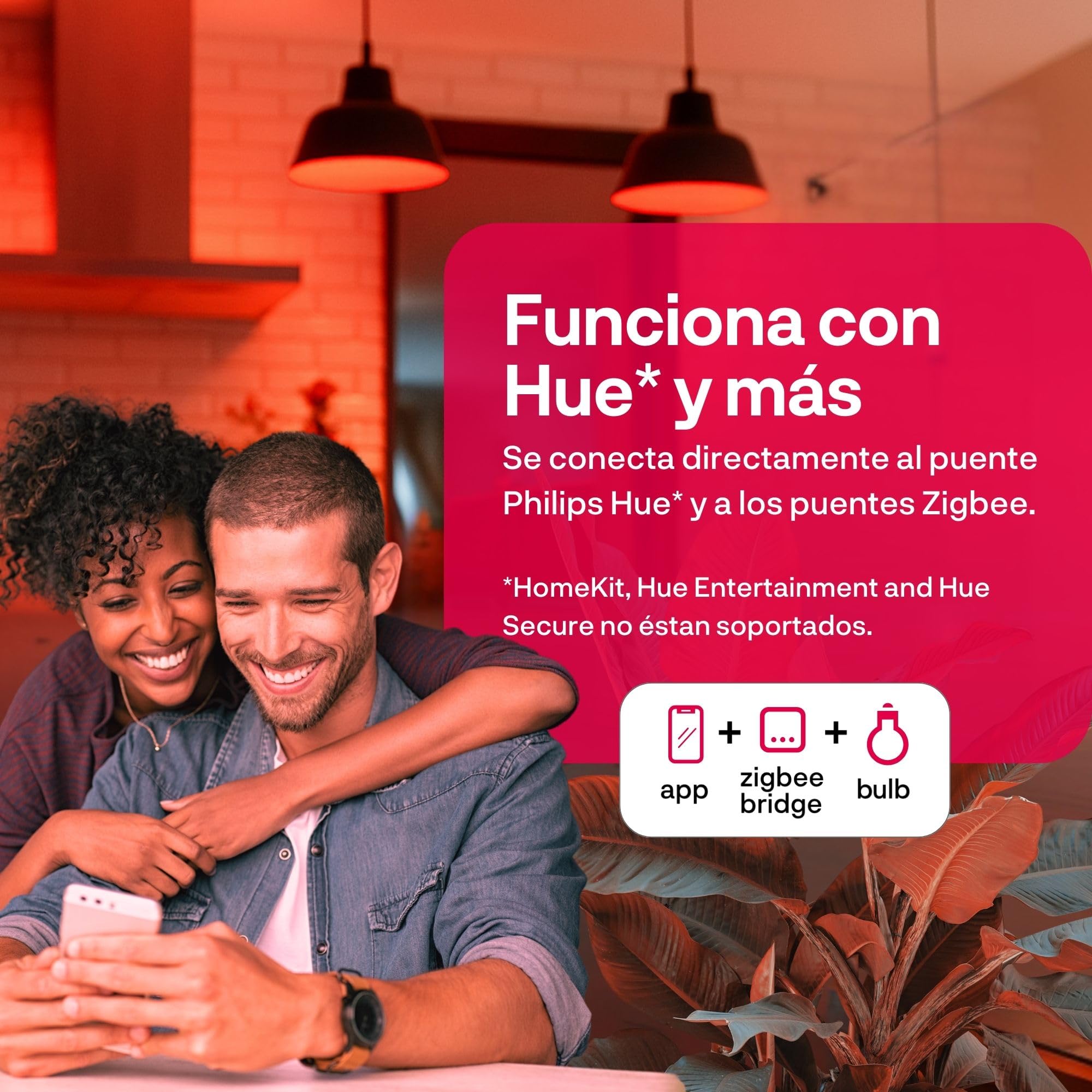 innr Bombilla Inteligente Zigbee E14, Funciona con Hue* y Alexa (requiere Puente), Bombilla LED Blanca y Colores, 16 Millones de Colores, Regulable, 510 lúmenes - 2 piezas
