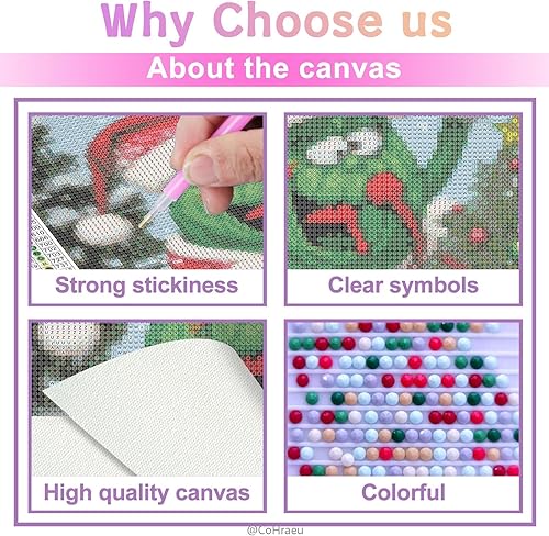 Miniatura 3 de Kits de pintura de diamantes para árbol de Navidad para adultos, kits de arte de diamantes redondos 5D para manualidades, regalo de arte de gemas