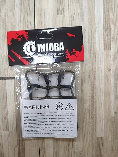 Miniatura 8 de INJORA Red de equipaje de techo RC con ganchos para 118 TRX4M Axial SCX24 C10 JLU Gladiator Bronco Upgrade Parts 124 RC Crawler Accessories (oliva)