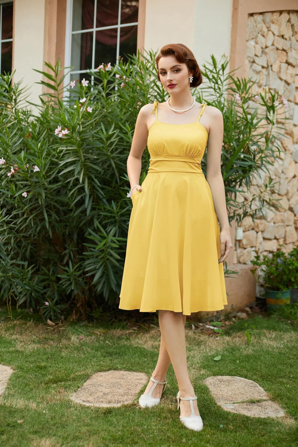 Belle Poque 2026 Summer Dress for Women Spaghetti Strap Flowy Midi Beach Sundress Vintage Wedding Guest Cocktail Dress