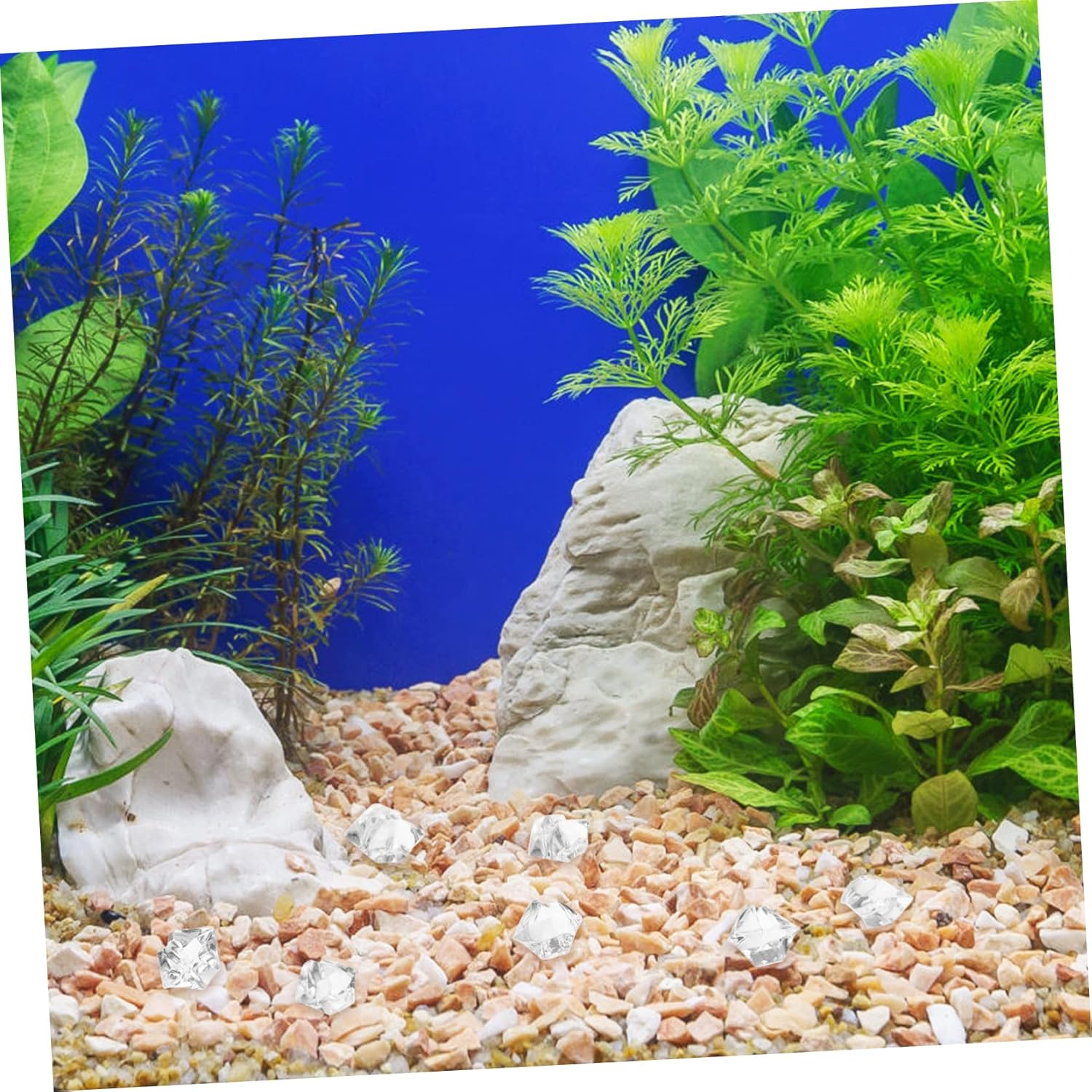 PRETYZOOM 600pcs Clear Plastic Realistic Faux Crushed for Candles Weddings Party Decorations Lightweight Water Rocks Transparent