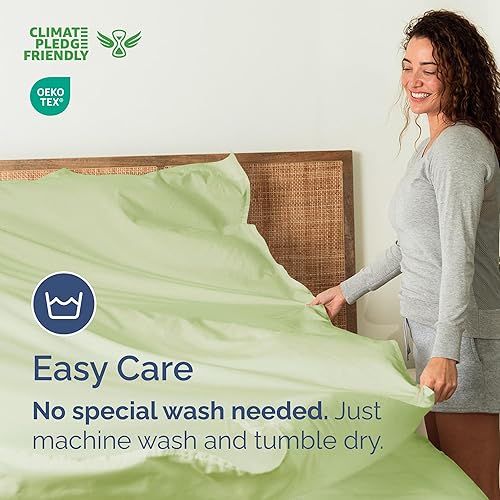 Miniatura 240 de Sábana encimera de bolsillo profundo, más suave que el algodón egipcio, 1 sábana encimera para colchón tamaño individual XL 21 - Spa Blue