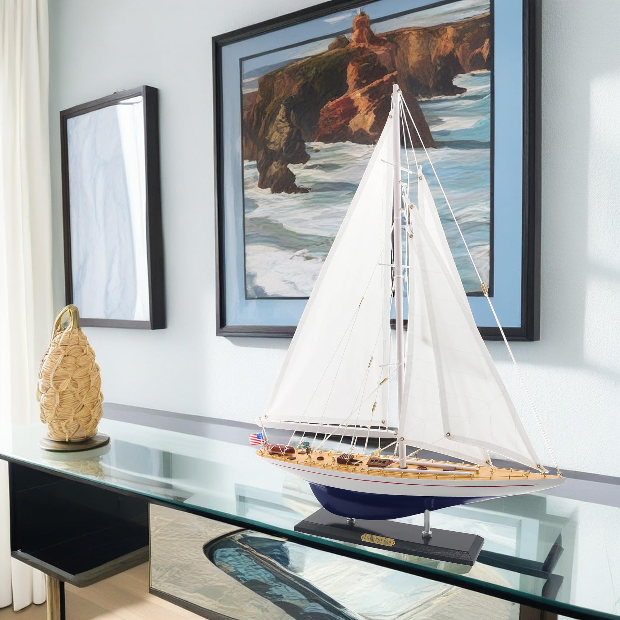 インテリア、木製モデルヨット Amazon.co.jp: SAILINGSTORY 木製ヨット装飾ヨットモデル船