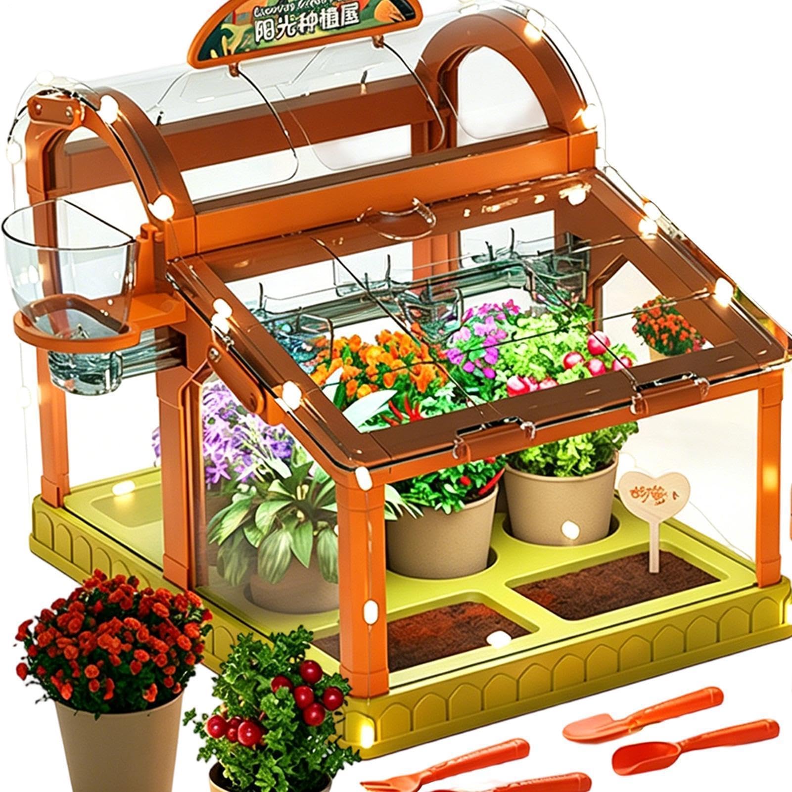 Set Cultivo Invernadero Juguetes Educativos | Juguete Infantil Educativo De Ciencias Y Jardinería De Plantas Para Niños Y Niñas Interior Exterior Aula Hogar Granja