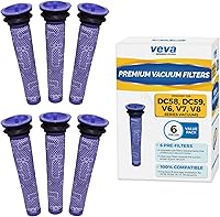 Vista 1 de VEVA Paquete de 6 prefiltros de vacío de alta calidad compatibles con Dyson V6, V7, V8, DC58, DC59, DC61, DC62, modelos animales, repuesto lavable