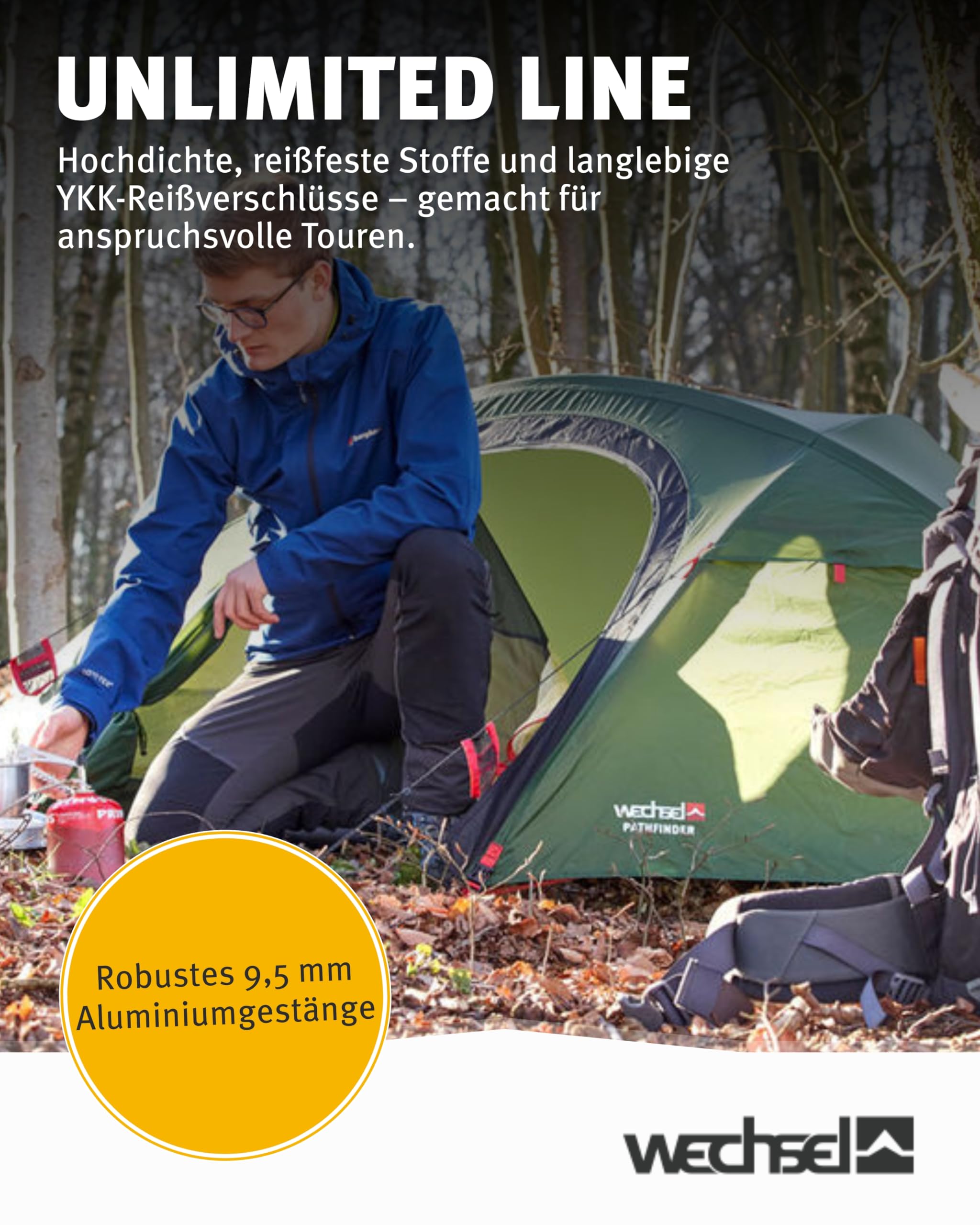 Wechsel Groundsheet Pathfinder I Schwarz I robuste Zelt-Unterlage Boden I Zeltplane wasserdicht mit 7000mm Wassersäule I Bodenplane aus 75D Polyester I Camping-Plane zum Schutz vor Nässe & Schmutz