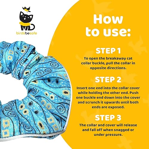 Miniatura 4 de Birdsbesafe® Funda para collar de gato – Collar de gato con advertencia de pájaros, científicamente probado para ayudar a evitar que tu gato atrape