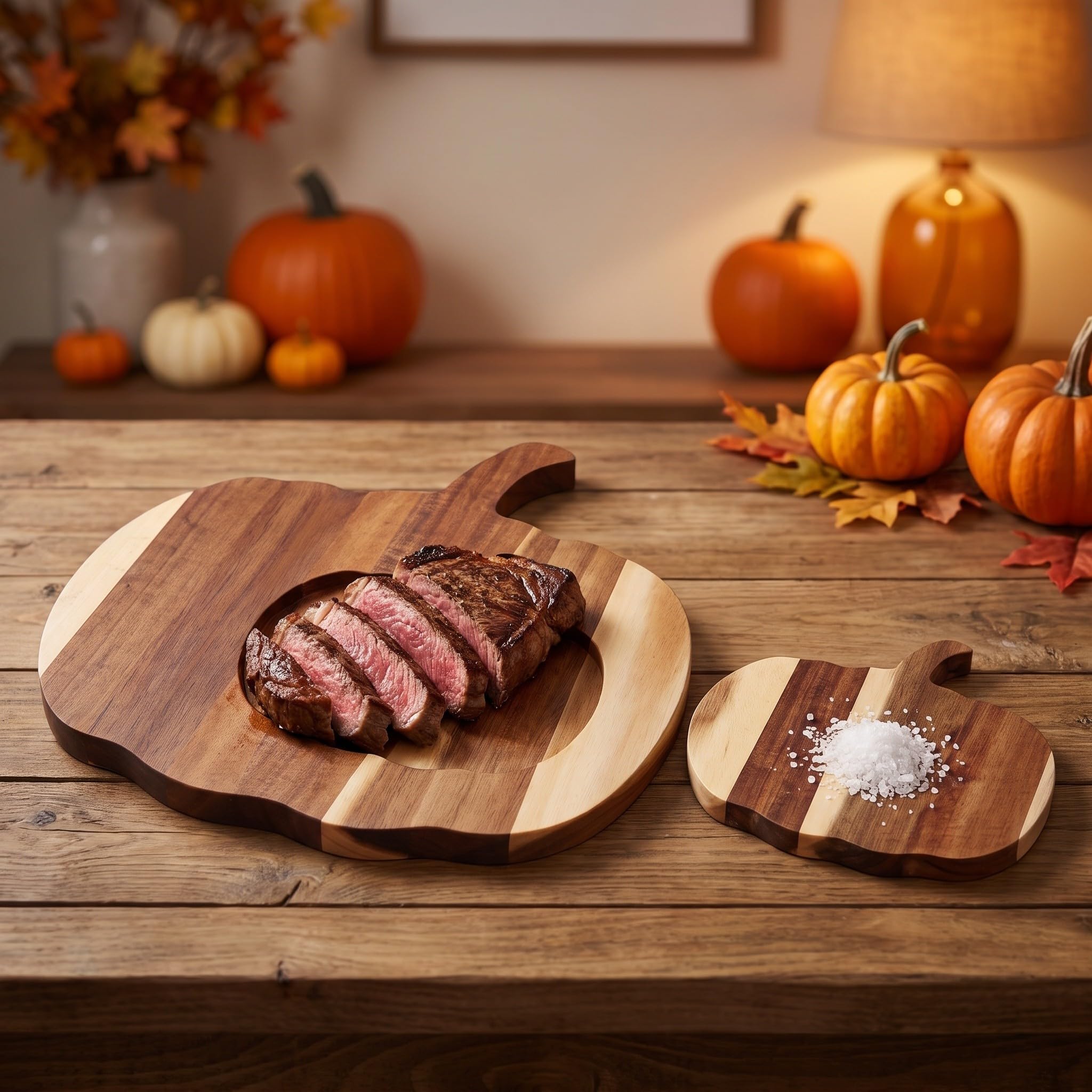 Operitacx 1 Juego de Tabla de quesos con Forma de Calabaza de Halloween, Tabla de Servir Desmontable con Forma de Calabaza, Bandeja Decorativa para la presentación Festiva de Aperitivos, decoración