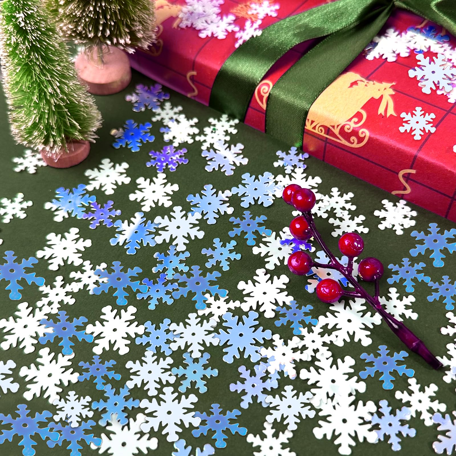 OuMuaMua 2000Pcs Snowflakes Confetti Decorations For Taiwan