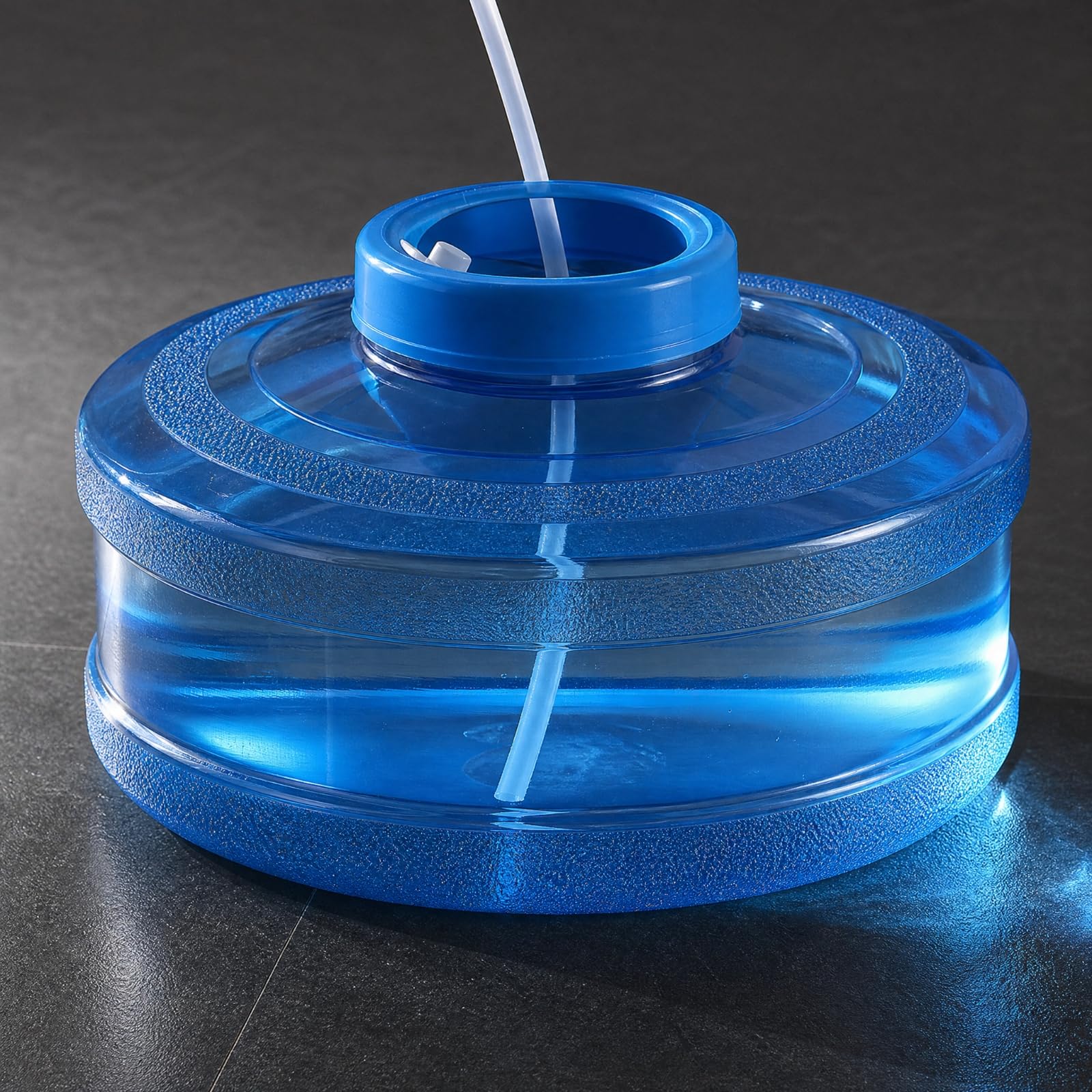Cubo Agua bajo y Redondo Cubo Agua Plástico Alimentario Portátil para Hogar, Espacios Reducidos, 10L