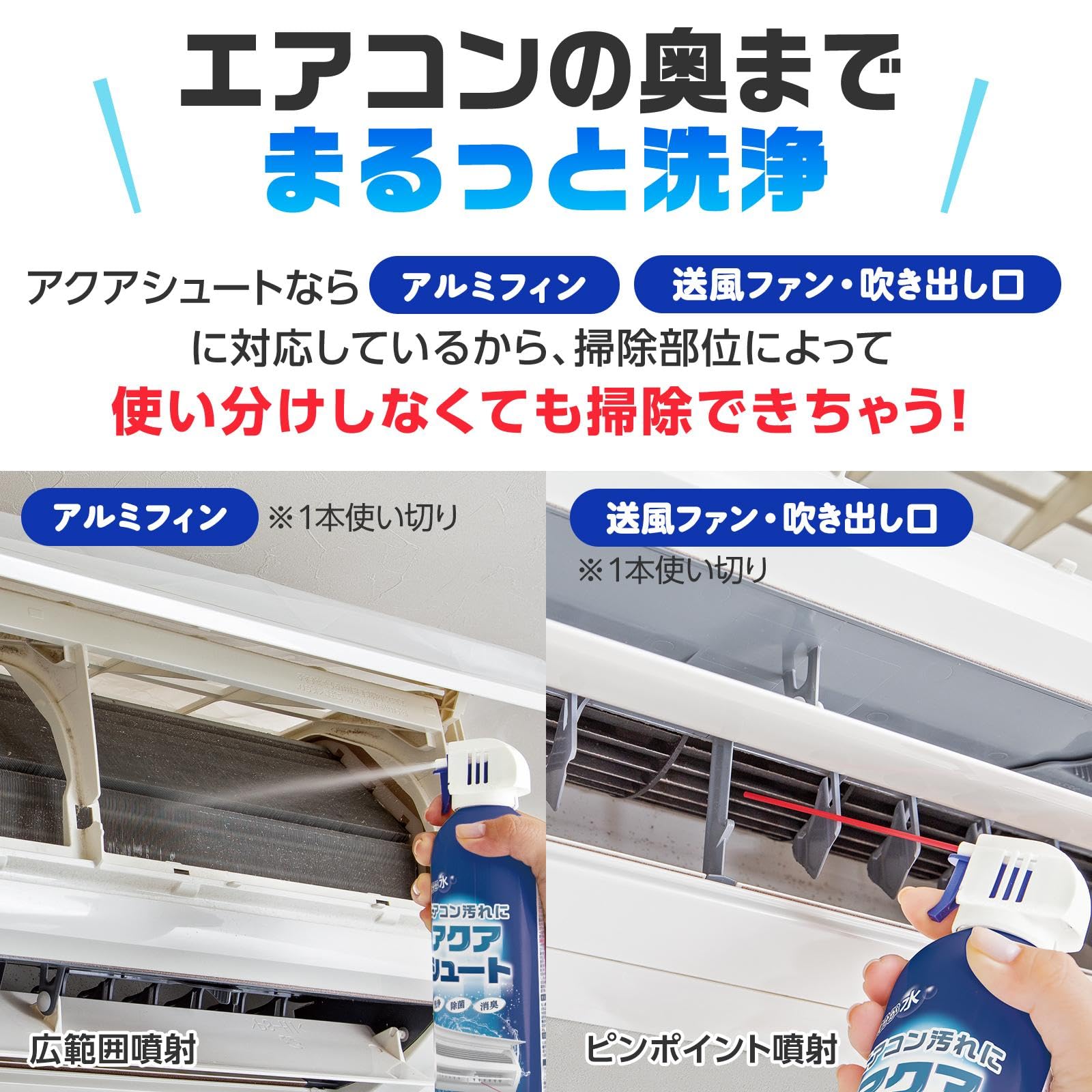 Amazon.co.jp: コモライフ エアコン洗浄スプレー アクアシュート 420ml