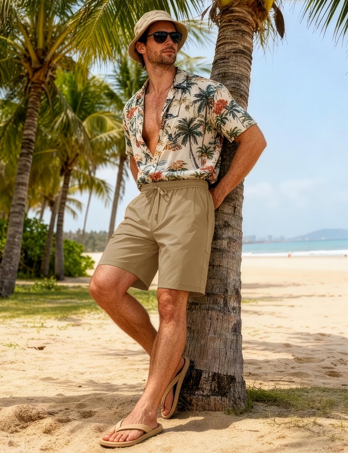 MAGCOMSEN Men's 7 Inch Casual Shorts Twill Polyester Summer Beach Athletic Water Resistant 7" Shorts with Zipper Pockets - Image 4