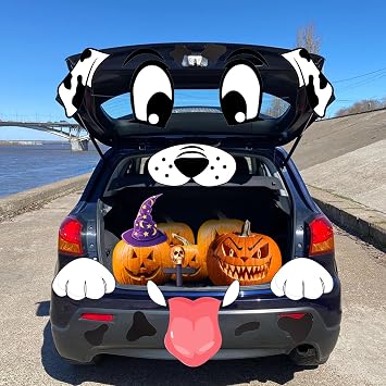 POILKMNI Trunk or Treat Car Decorations Kit, Halloween Dalmatians Dog Decorations for Car & SUV, Outside Garage Archway Door Haunted House Car Stickers Home Party Supplies