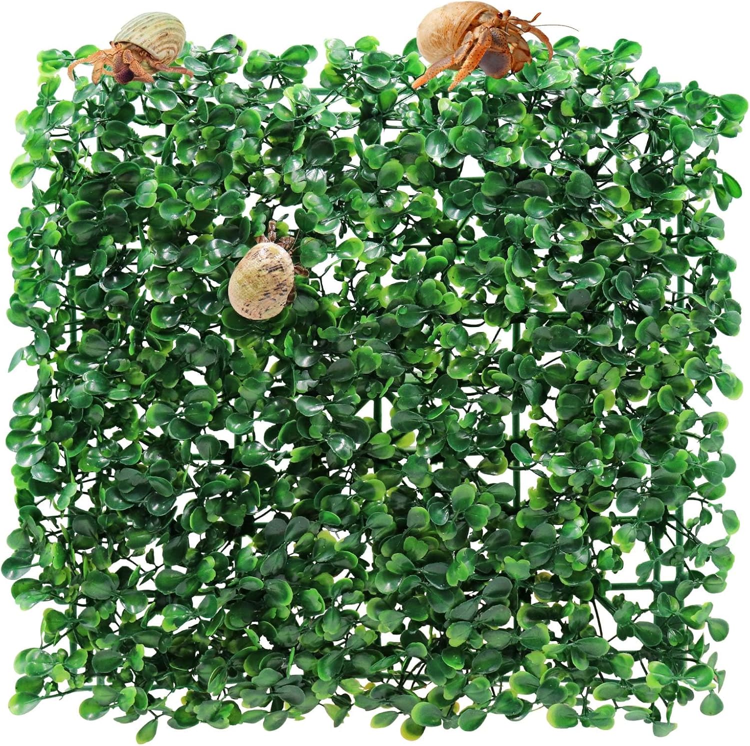 Hermit Crab Climbing Toys, 10 inches Square Plastic Simulation Grass Aquarium Tank Decoration with 4 Suction Cups, Hermit Crab Green Plants Supplies, Cage Habitat Accessories for Hermit Crab Reptile