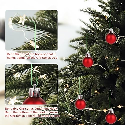 Miniatura 3 de 200 ganchos para adornos de Navidad, 2.4 x 0.5 pulgadas, ganchos para adornos de árbol de Navidad en forma de C con caja de almacenamiento, ganchos