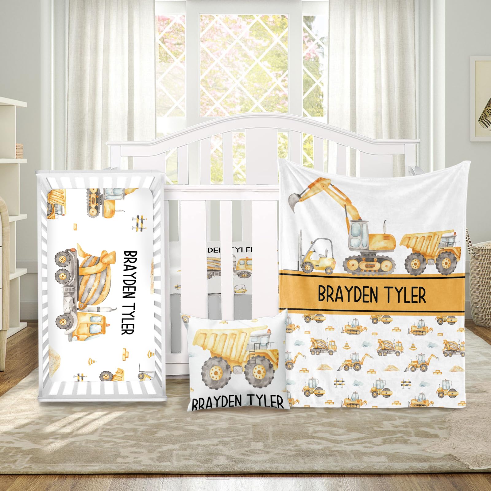 Custom Crib Bedding Set Highland Cow Design Personalized Name