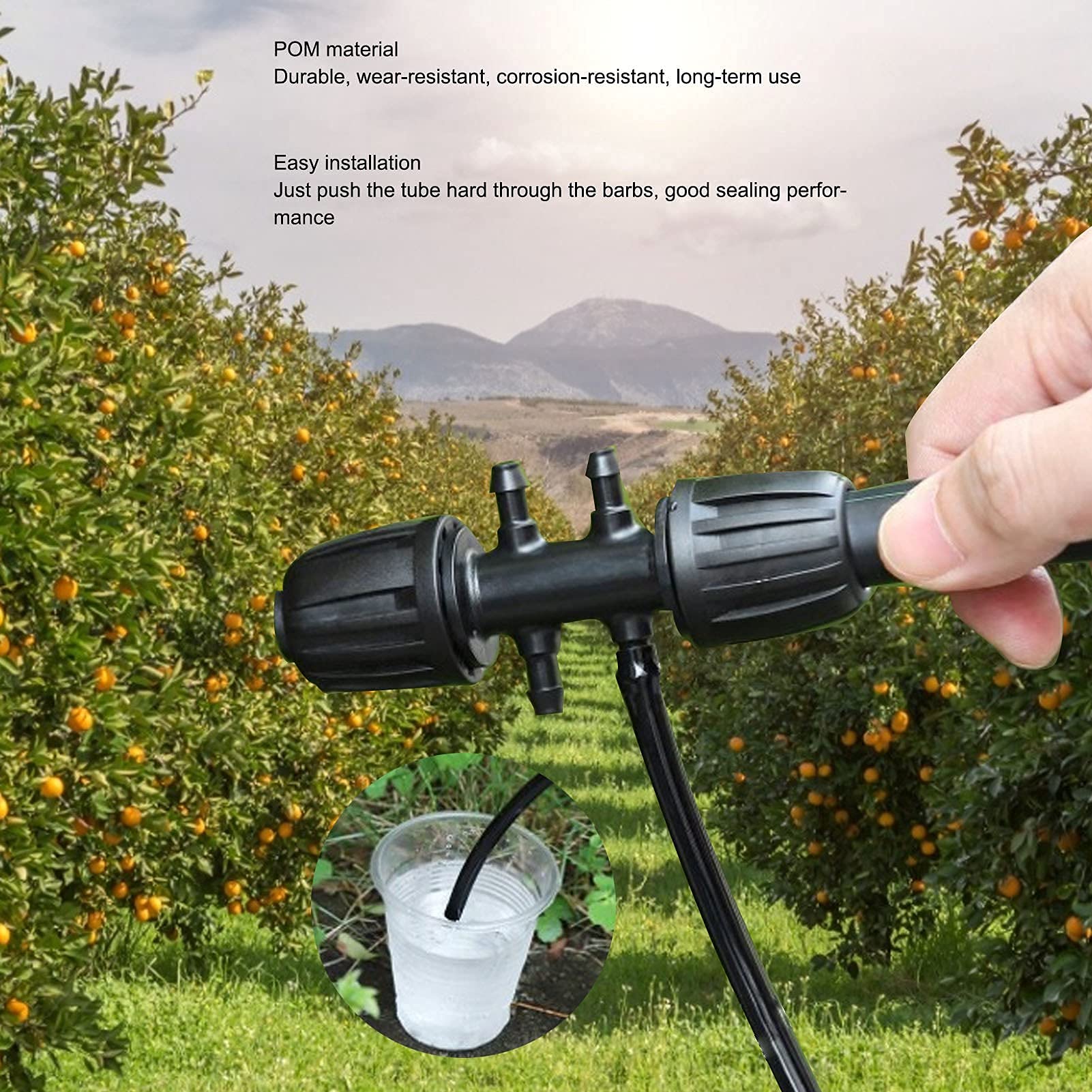 10 Pezzi Connettori A Riduzione Per Irrigazione - Adattatori Da Tubo 16mm A 4/7mm, Accessori In POM Per Giardino E Serra - 5