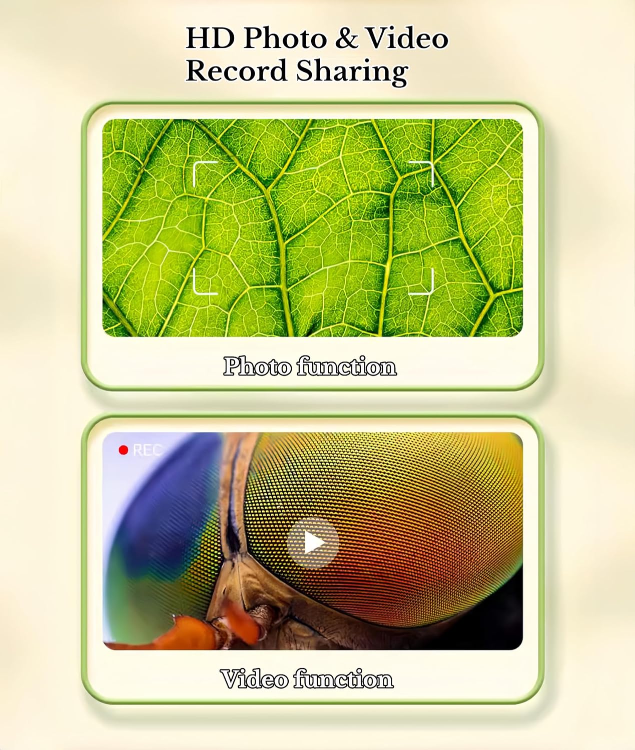 1000X Portable Digital Microscope, 2MP Macro Handheld Microscope 2.0 Inch IPS Color Screen with 8 LED Lights, Mini Microscope, One Click Photo & Video (White)