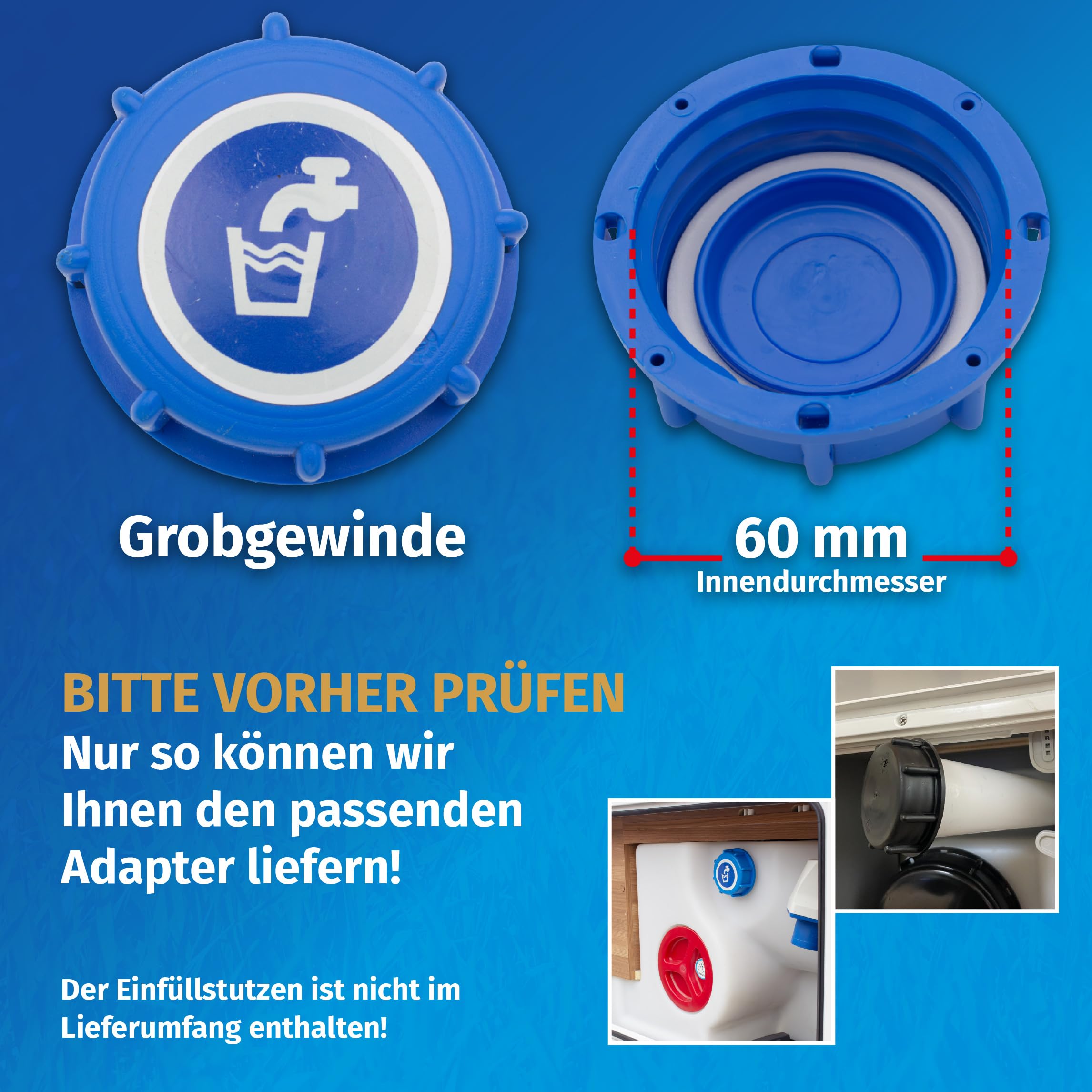 Adattatore Di Rifornimento MaJoCompTec WATERTWIN Per Camper - Compatibile Con Serbatoi IG50 Filettatura Grossa, Set Base - Foto 9