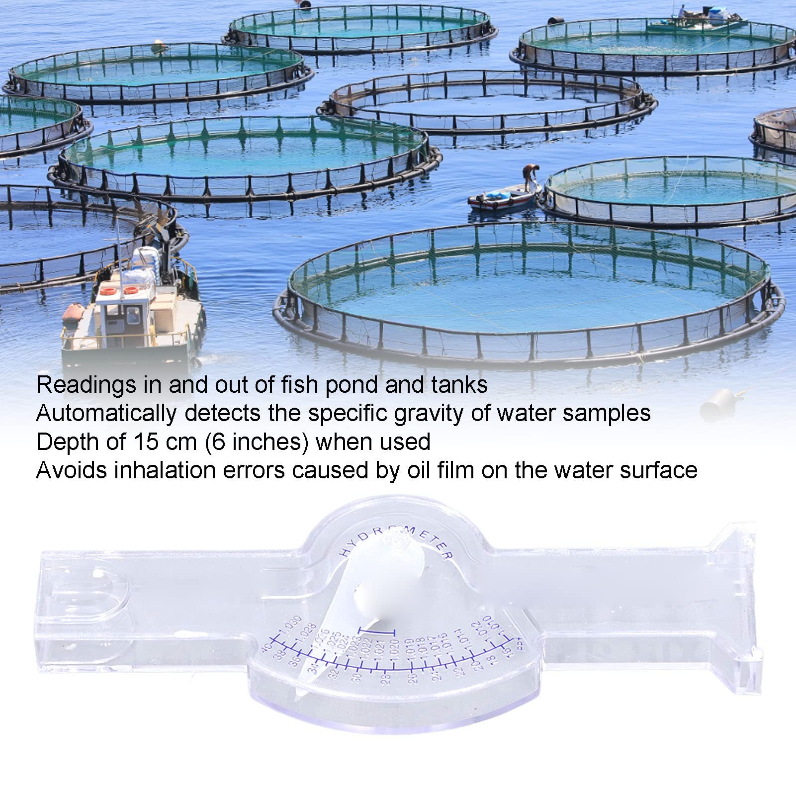 Test Marino Per Acquario, Idrometro Per Acqua Salata Marina, Idrometro Per Barriera Corallina, Misuratore di Salinità Per Test di Gravità Specifica della Salinità Dell'acqua Dell'acquario(HD-T-H018