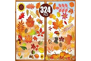 Funnlot Fall Decorations, Thanksgiving Window Clings for Glass 324 PCS