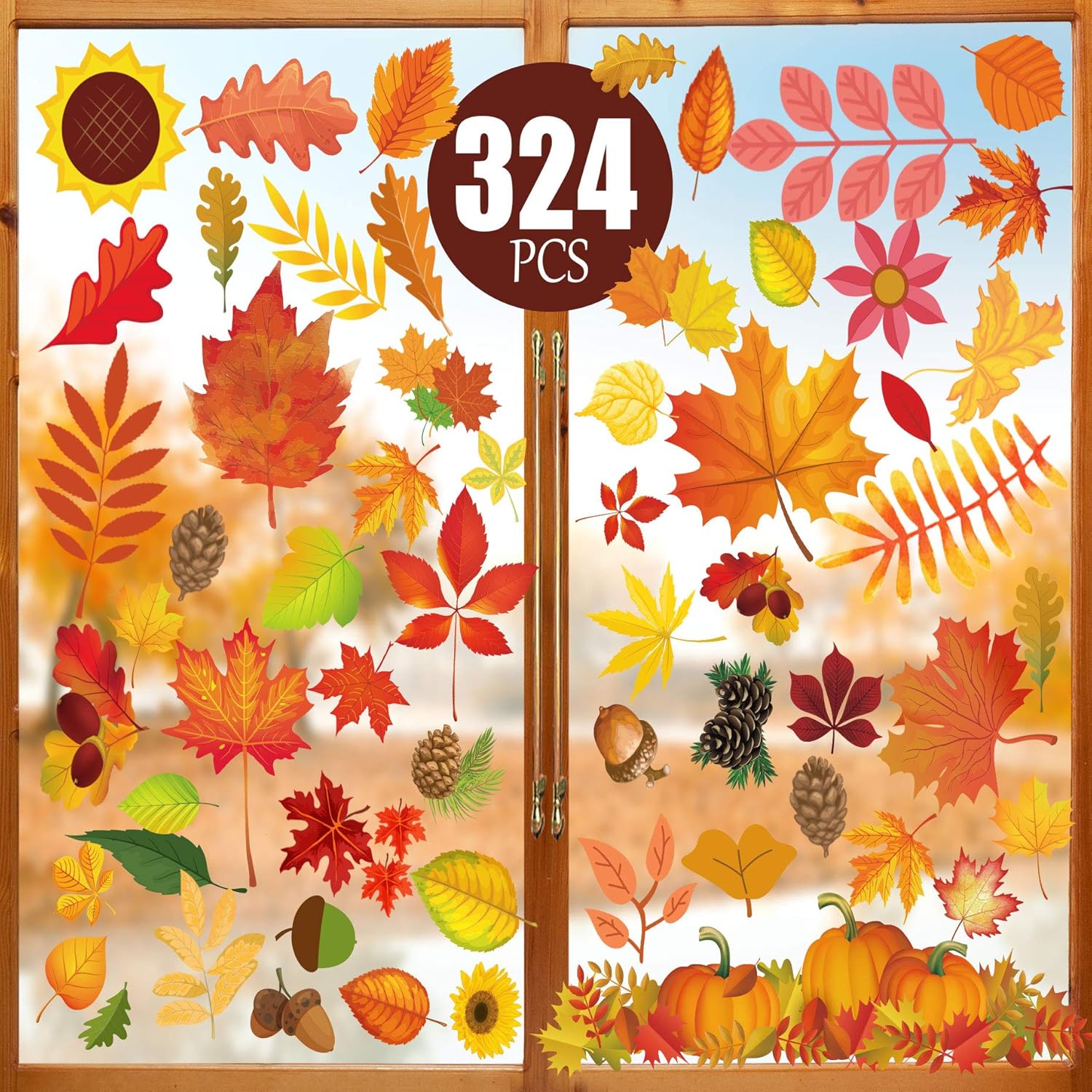 Funnlot Fall Decorations- 324 PCS Fall Window Clings Stickers Decorations for Glass Thanksgiving Autumn Decor for Home Office Classroom Funnlot Fall Decorations- 324 PCS Fall Window Clings Stickers Decorations for Glass Thanksgiving Autumn Decor for Home Office Classroom